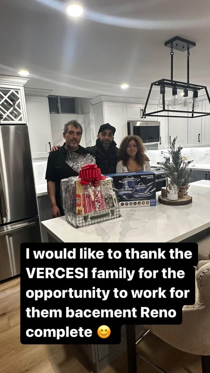Thank you to the Vercesi family for the opportunity — basement renovation complete.